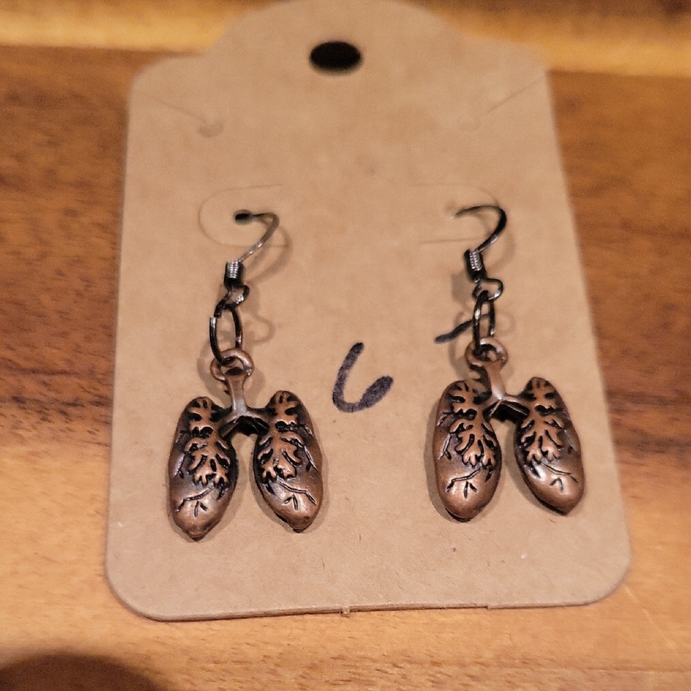 Bronze Lung Earrings